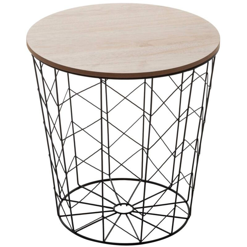 Table d appoint Kumi noir D40cm Atmosphera créateur d'intérieur