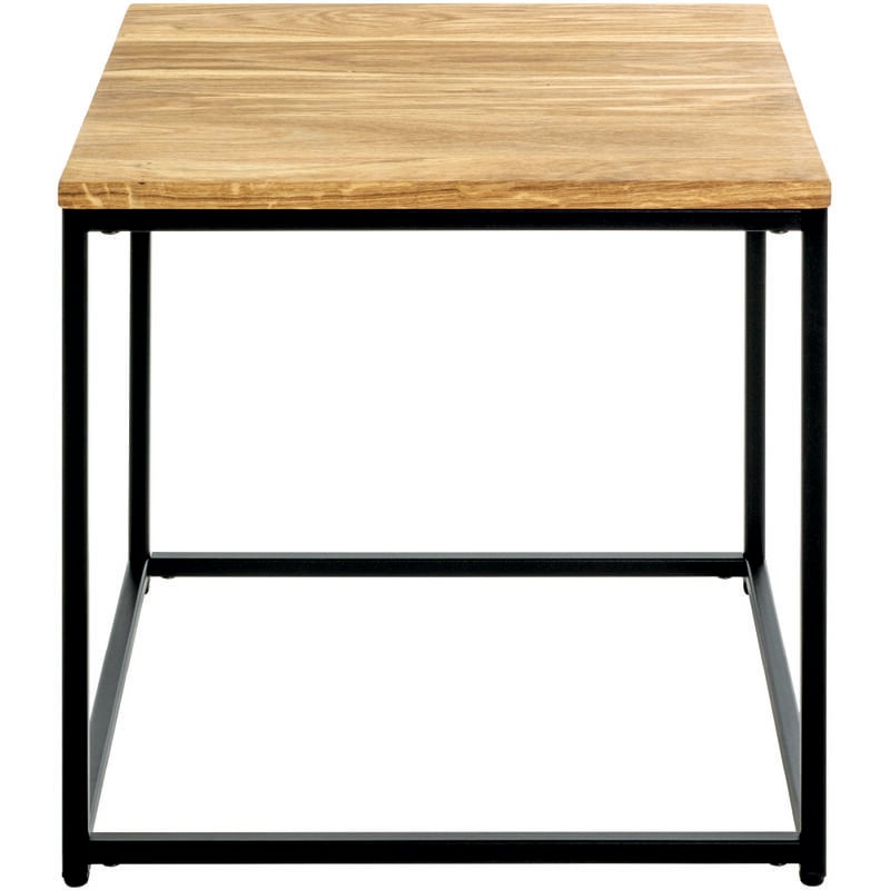 Table d'appoint coloris noir-chêne - Longueur 45 x Profondeur 45 x Hauteur 45 cm