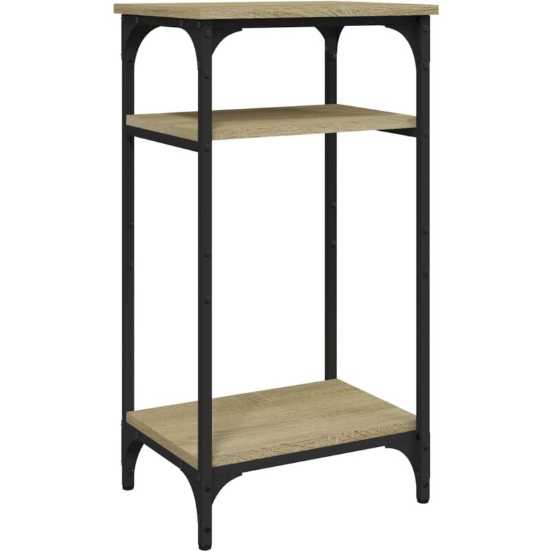 Table d'appoint console d'entrée avec étagère 40 x 30 x 75 cm bois d'ingénierie et acier DEC032414