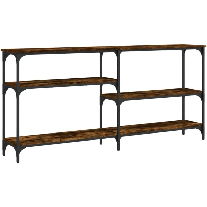 Décoshop26 - Table d'appoint console pratique avec étagères pour une entrée organisée 160 x 29 x 75 cm bois d'ingénierie marron et métal DEC031789