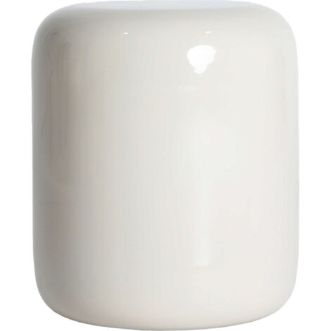 Table d'appoint contemporaine en fer finition brillante blanc cassé - Blanc cassé finition brillante