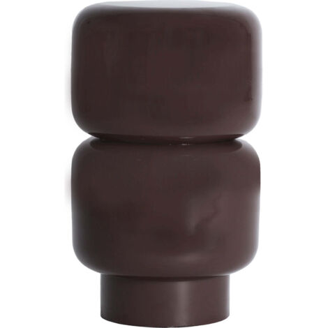 Table d'appoint contemporaine en fer finition chocolat brillante - Chocolat brillant