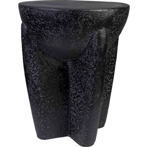 table d'appoint contemporaine noire en bois forme irrégulière - noir effet bois sculpté