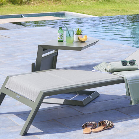 Table d''appoint de jardin carrée Allure vert laurier 55x45x55cm - Hespéride
