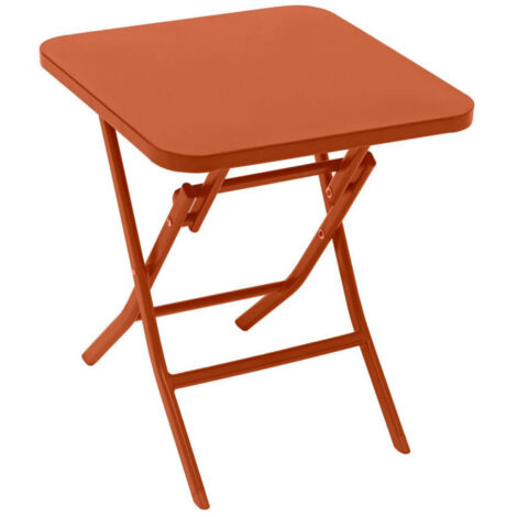 Table d'appoint de jardin carrée Greensboro ambre 40x40cm en acier traité époxy - Hespéride
