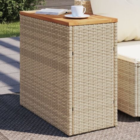 Table d'appoint de jardin dessus en bois beige 58x27,5x55 cm vidaXL