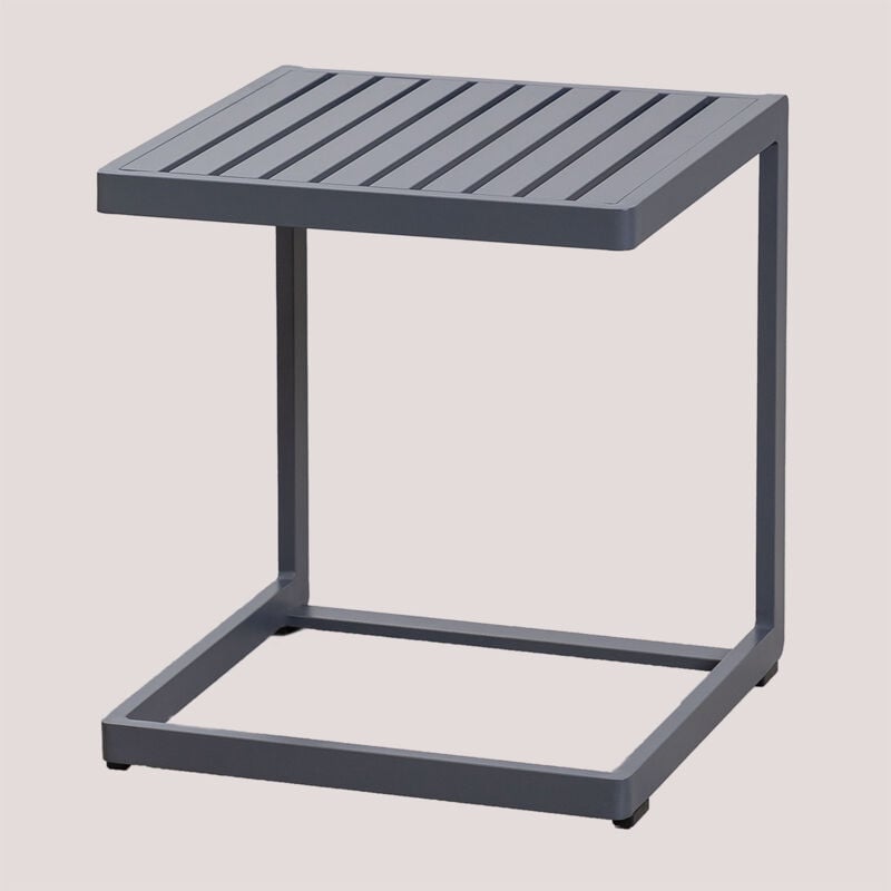 Table d'appoint de jardin carrée 40x40 cm en aluminium Dulem Sklum Gris Graphite