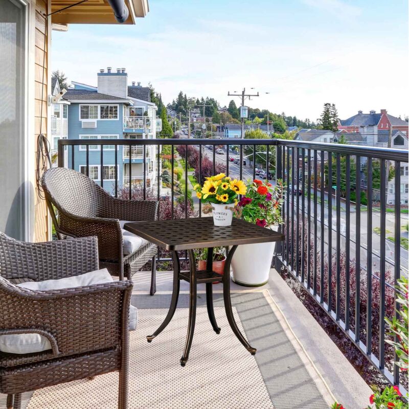 Table dappoint de jardin en fonte daluminium - resistante aux intemperies