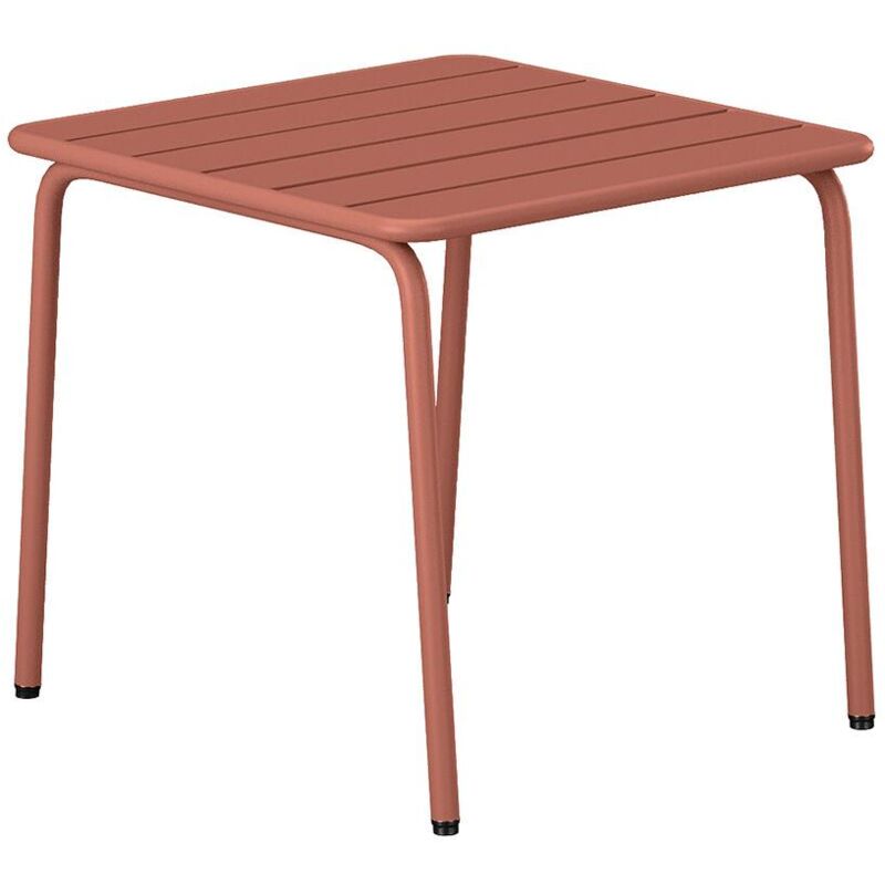 Table d'appoint de jardin en métal carrée - Terracotta - MIRMANDE de MYLIA