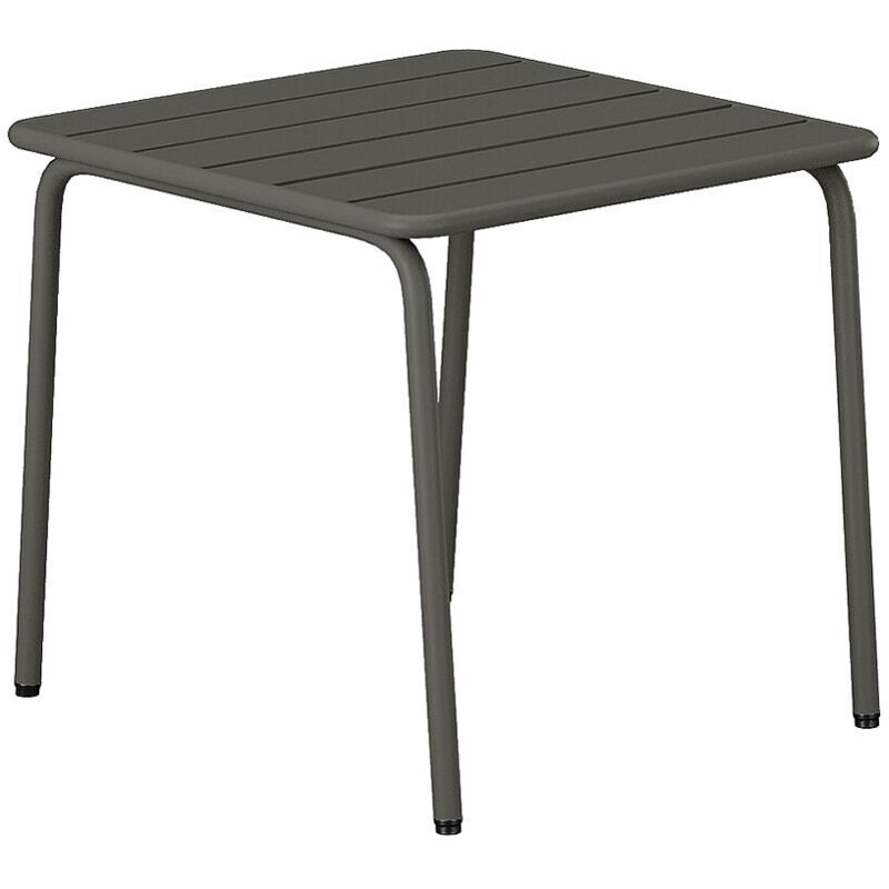 Table d'appoint de jardin en métal carrée - Gris anthracite - MIRMANDE de MYLIA