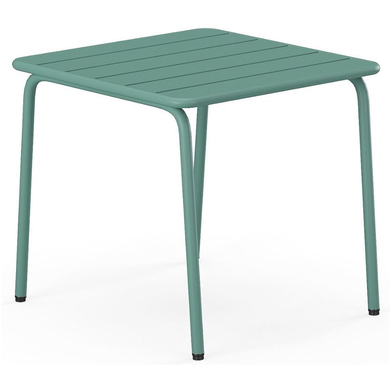 Vente-unique - Table d'appoint de jardin en métal carrée - Vert amande - mirmande de mylia Vente-unique - Table d'appoint de jardin en métal carrée - Vert amande - mirmande de mylia