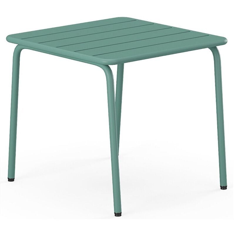 Vente-unique - Table d'appoint de jardin en métal carrée - Vert amande - mirmande de mylia
