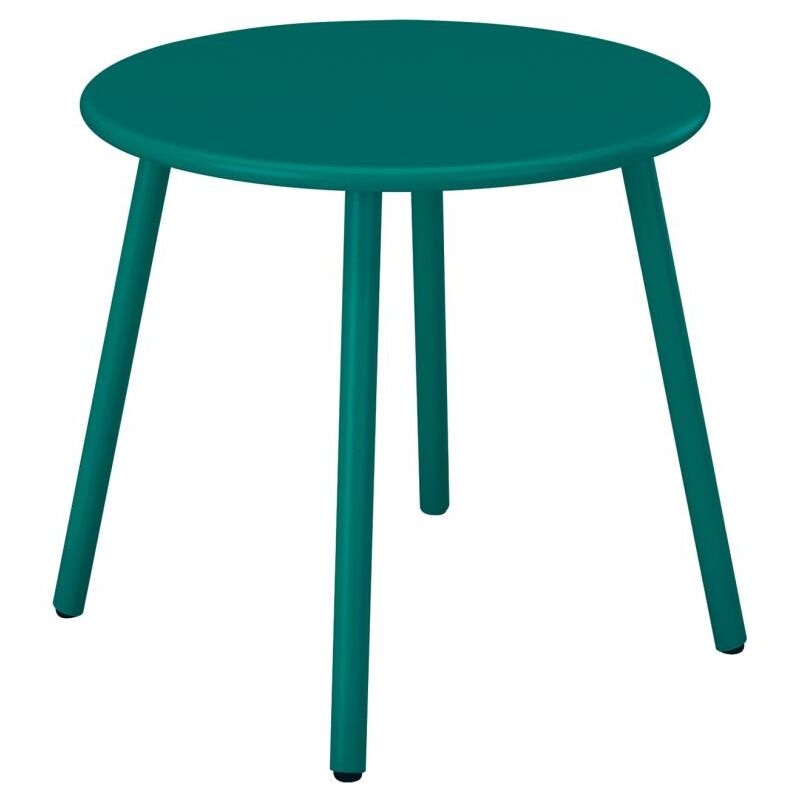 Vente-unique - Table d'appoint de jardin en métal ronde - Bleu canard - mirmande de mylia