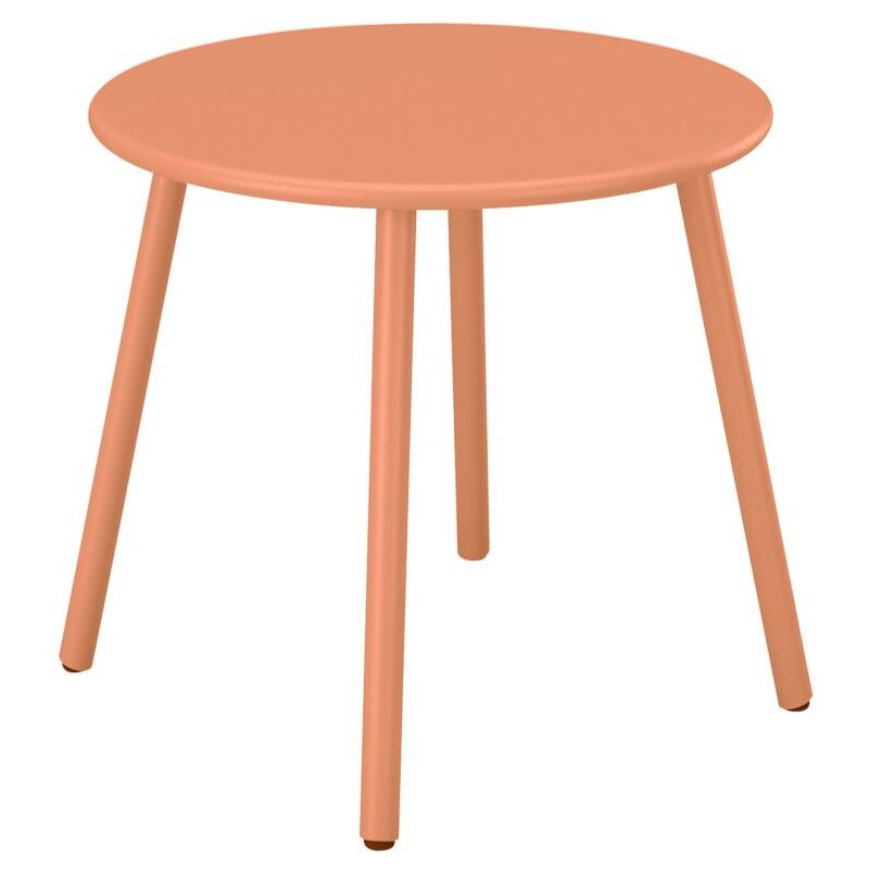 Vente-unique - Table d'appoint de jardin en métal ronde - Orange clair - mirmande de mylia