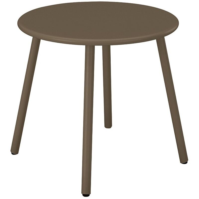 Vente-unique - Table d'appoint de jardin en métal ronde - Taupe - mirmande de mylia