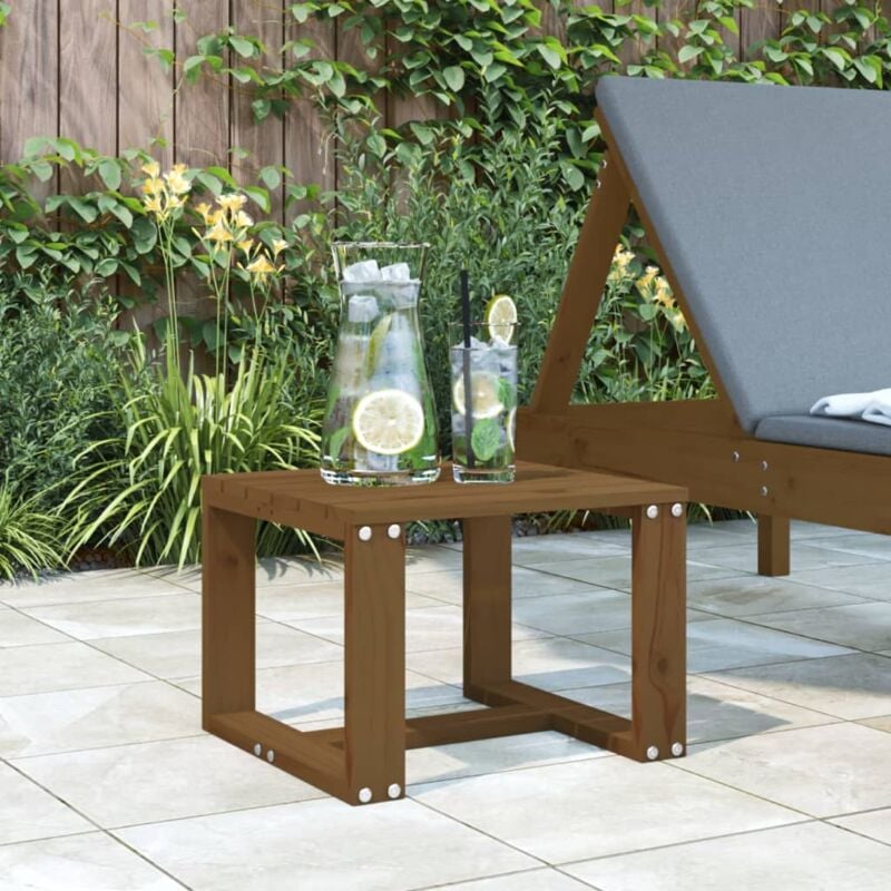 Table d'appoint jardin marron miel 40x38x28,5cm bois massif pin Vidaxl