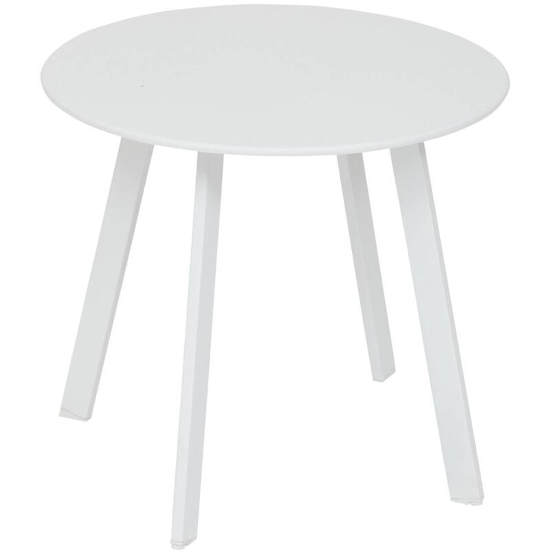 Hesperide - Table d appoint de jardin ronde Saona blanc en acier D50cm - Hespéride