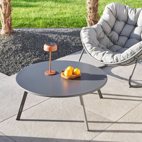 Table d'appoint de jardin Saona D90cm gris graphite - Hespéride