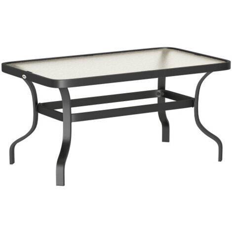 Table d'appoint de jardin, Table d'appoint/mesa de centro em verre temperado, idéal pour sala de estar, jardin, terracier ou balcon, 95x55 cm., meuble extérieur, design moderne