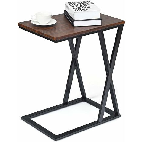 Table d'appoint de salon petite desserte bout de canapé rectangulaire en mdf 50 x 30 x 60,5cm