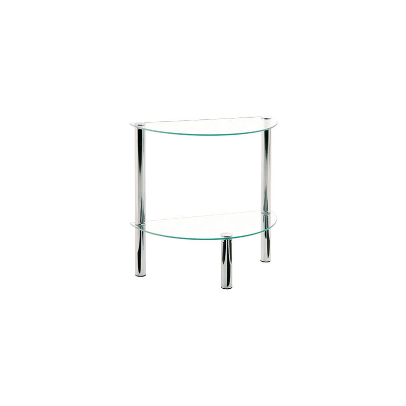 M&s - Table d'appoint demi-lune 45x22x47 cm en verre et métal chromé - yukon M&s - Table d'appoint demi-lune 45x22x47 cm en verre et métal chromé - yukon