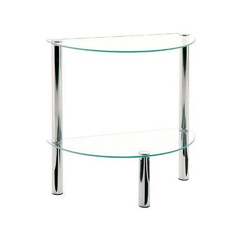 Table d'appoint demi-lune 45x22x47 cm en verre et métal chromé - YUKON