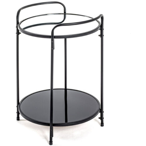 Table d'Appoint Design "Acier Laqué" 50cm Noir