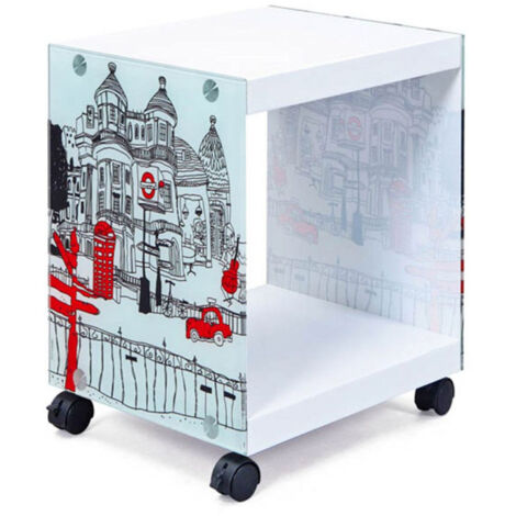Table d'Appoint Design "Bristol" 46cm Blanc