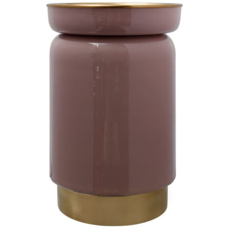 Table d'Appoint Design "Clays" 46cm Vieux Rose & Or