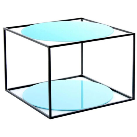 Table d'Appoint Design "Cody" 50cm Bleu & Noir