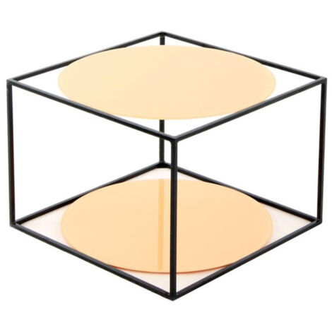Table d'Appoint Design "Cody" 50cm Orange & Noir