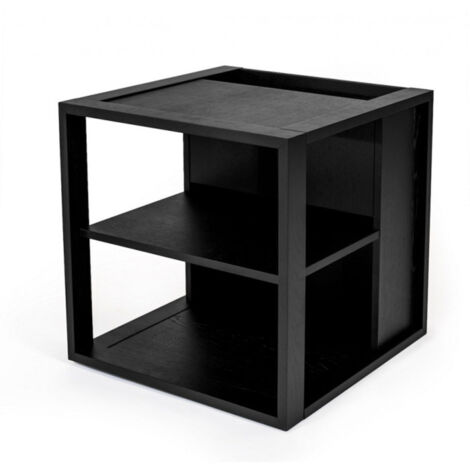 Table d'Appoint Design "Cuben" 50cm Noir