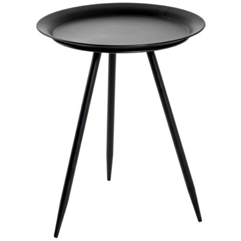 Table d'Appoint Design en Métal "Laqué" 47cm Noir