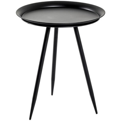 Table d'Appoint Design en Métal "Laqué" 54cm Noir