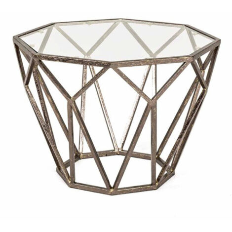 Table d'Appoint Design en Verre "Nila" 55cm Bronze