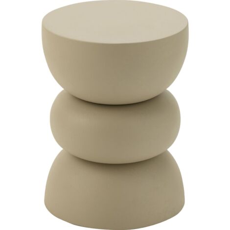 Table d'appoint design fer ivoire élégance beige pour salon - Ivoire beige clair mat