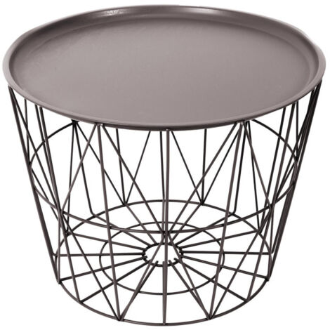 Table d'Appoint Design "Filaire" 52cm Taupe