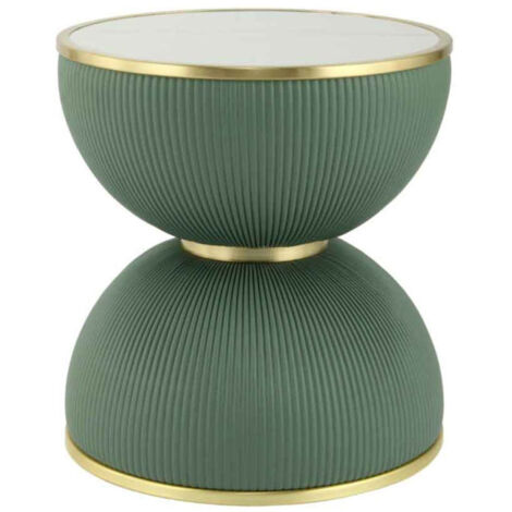 Table d'Appoint Design "Jokai" 51cm Vert & Or