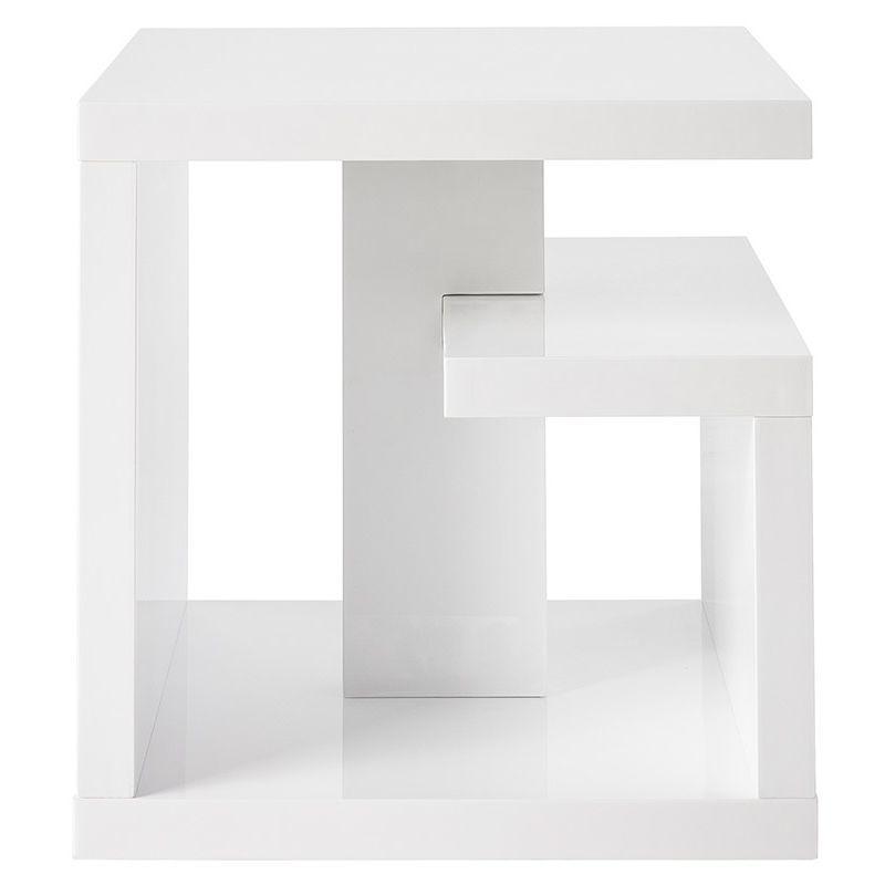 Miliboo - Table d'appoint design laquée blanche HALTON