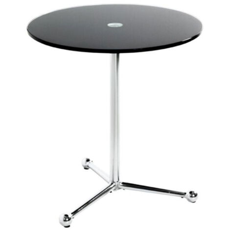 Table d'Appoint Design "Limana" 50cm Noir & Chromé