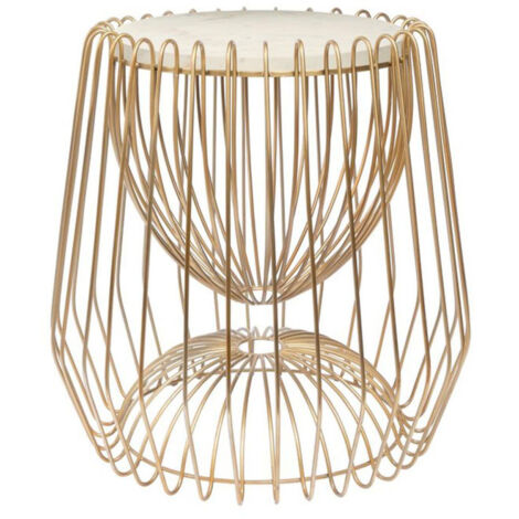 Table d'Appoint Design "Malibu" 51cm Blanc