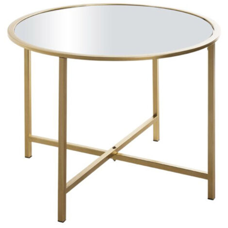 Table d'Appoint Design "Miroir" 60cm Or