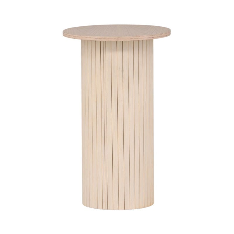 Table d'Appoint Design Nervuré 'Bianca' 65cm Naturel