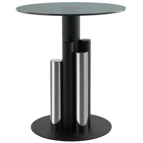Table d'Appoint Design "Paula" 50cm Argent & Gris