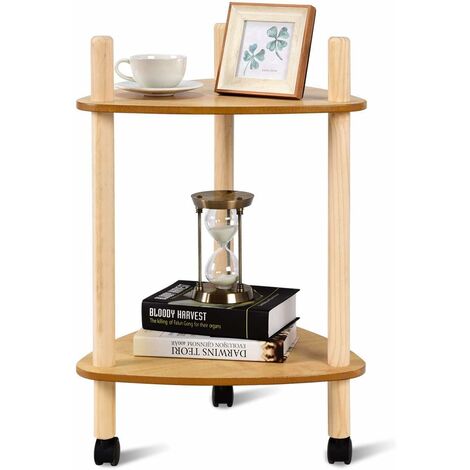 Table d'appoint design scandinave table basse table café 2 plateaux pour rangement en bois