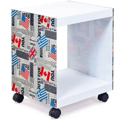 Table d'Appoint Design Verre "Ottawa" 46cm Blanc