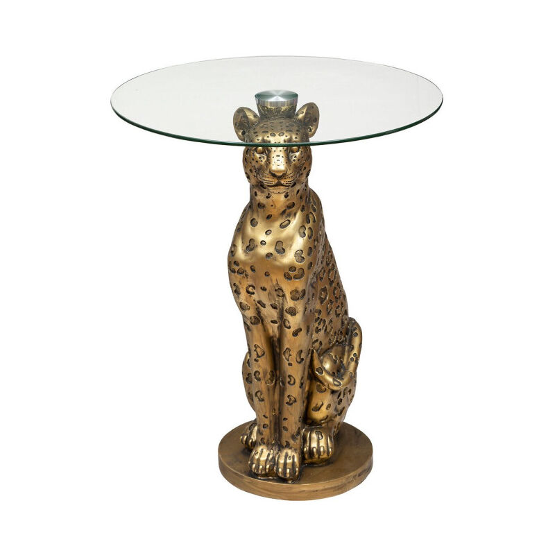 Atmosphera - Table d'Appoint Design 'Wild Léopard' 52cm Or