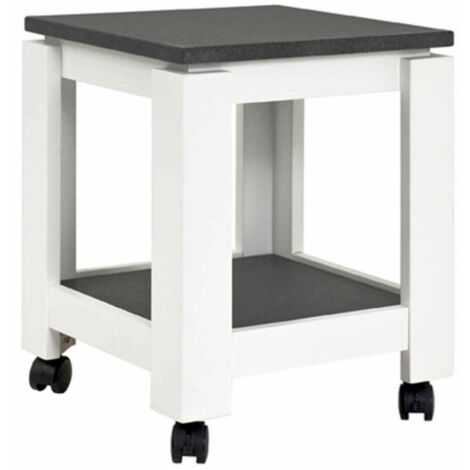 Table d'Appoint Desserte "Granit" 45cm Blanc