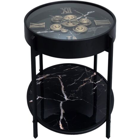 Table d'appoint d'horloge industrielle décorative vintage
