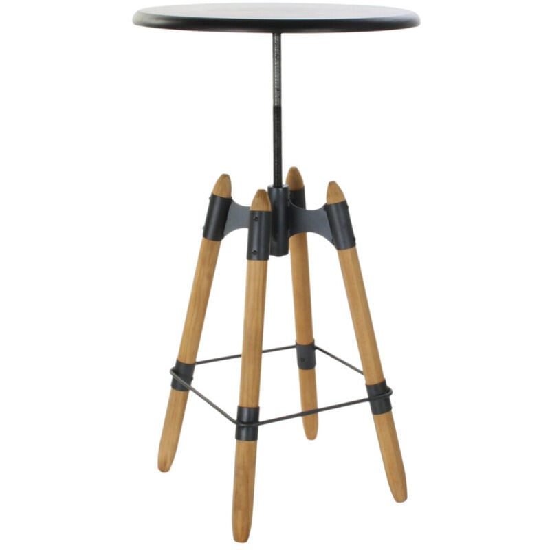 Dkd Home Decor - Table Auxiliaire Métal Bois 60X60X105 Ajustable